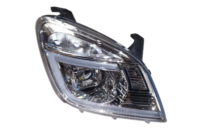 Блок фара Газель NEXT правая с линзой и ДХО с низу хром ZK-02-041 (ML382)