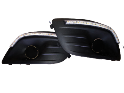 Облицовка противотуманных фары Ларгус с ДХО и указателем поворота прозрачно стекло ZFT-263-1 (КИТАЙ)