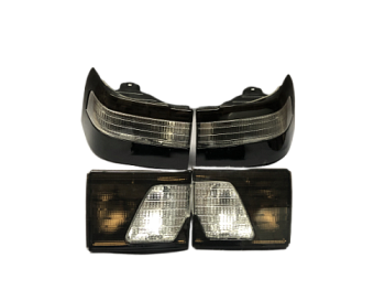 Фонарь 2110 люкс ТЕМНЫЙ С БЕЛОЙ ПОЛОСОЙ в сборе (4 штуки) (СЕВиЕМ)