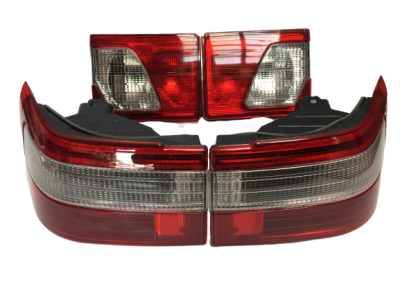 Фонарь 2110 люкс СТАНДАРТНЫЙ  красный с белой полосой в сборе (4 штуки) (СИВИЕМ)