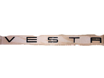 Эмблема V E S T A ЧЕРНАЯ задняя на трафарете шрифт порше