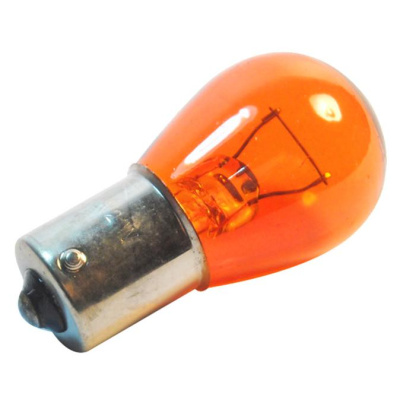 Лампа P21W 12V/21W AMBER желтая (КИТАЙ) 1к контактная прямой цоколь