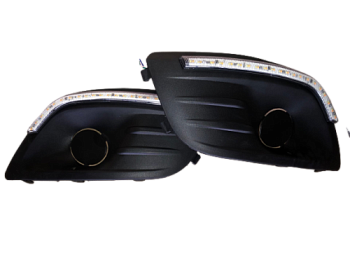 Облицовка противотуманных фары Ларгус с ДХО и указателем поворота прозрачно стекло ZFT-263-1 (КИТАЙ)