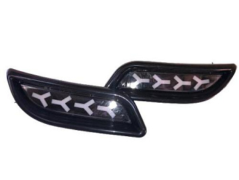 Катафот заднего бампера  21704 LED ZFT-331 PLASTIK WHITE ЧЕРНЫЙ (АНАЛОГ)